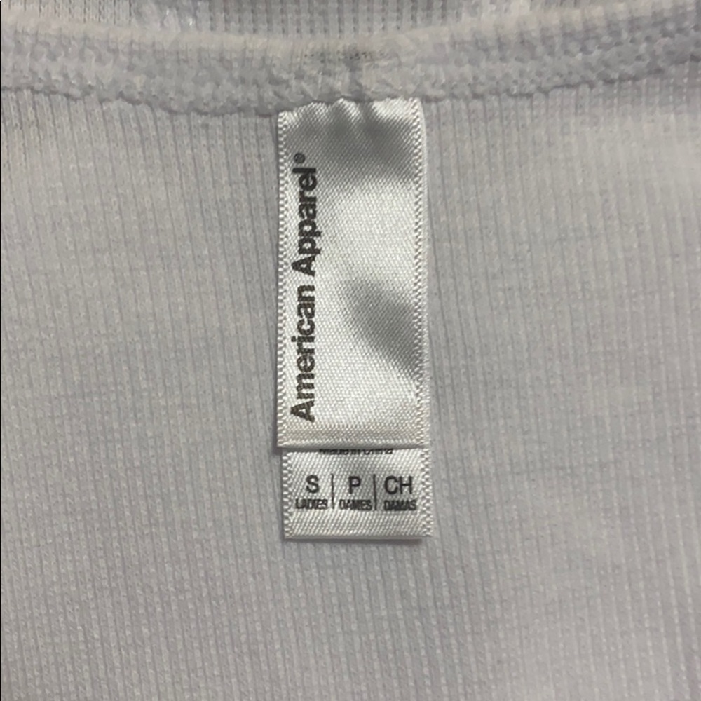 American Apparel White Asymmetrical Bodysuit S - Picture 5 of 6